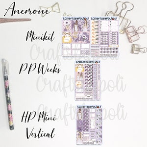 Anemone Sticker Kit MiniKit MiniHP Vertical PrintPression Weeks Sticker Kit Planning Planner Sticker image 1