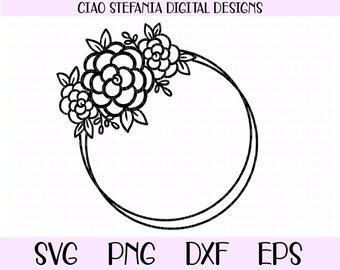 Download Free Geometric Diamond Frame Rose Monogram Frame Svg Floral Etsy SVG Cut Files