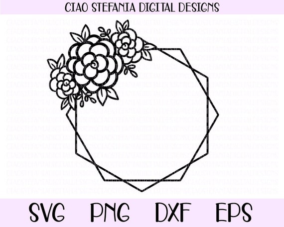 Roses Monogram Frame SVG Cut Files for Cricut and Silhouette