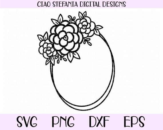 Download Floral Silhouette SVG Cricut File Flower Border Floral Wreath Flower Wreath SVG Frame DXF Cut ...