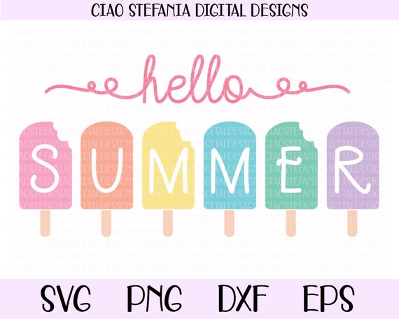 Download Hello Summer SVG Popsicle SVG Summer Clip Art Summer Sign ...