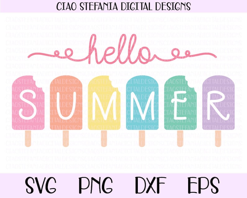 Download Hello Summer SVG Popsicle SVG Summer Clip Art Summer Sign ...