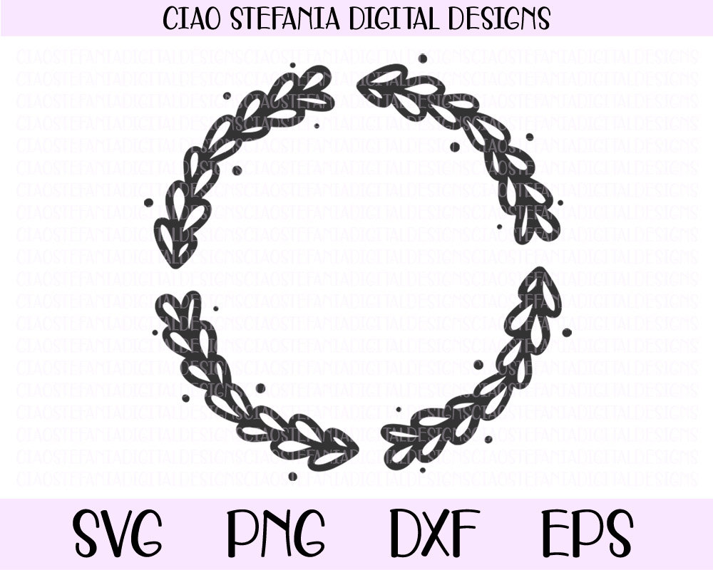 Download Laurel Leaf Wreath Monogram Frame Svg