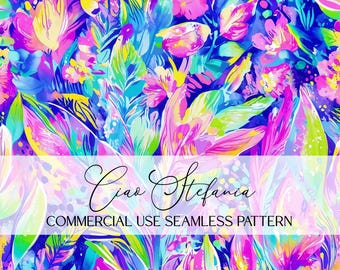 Patrón floral tropical sin costuras de acuarela, papel digital botánico repetible para sublimación, uso comercial, patrón de hojas abstractas.