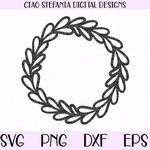 Laurel Leaves Clipart SVG, Flourish SVG, Wreath Cut File For Cricut And Silhouette, Hand Drawn Frame, Laurel Wreath, Wedding SVG