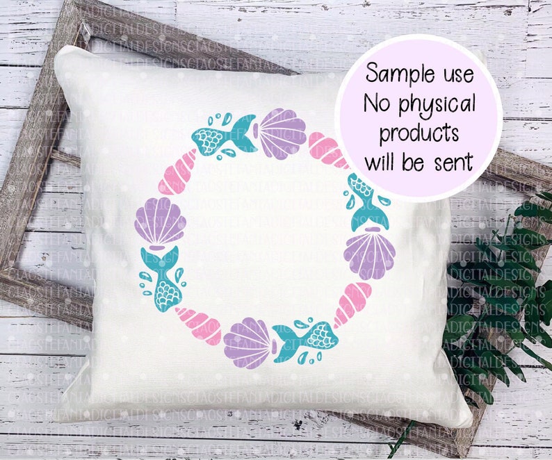 Mermaid Monogram SVG Seashell Wreath SVG Mermaid Cut Files ...