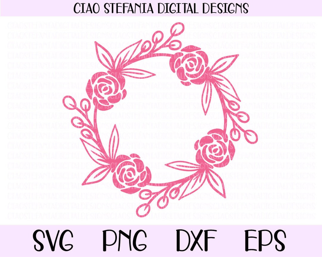 Roses frame Wreath svg cut file, Rose monogram (1962714)
