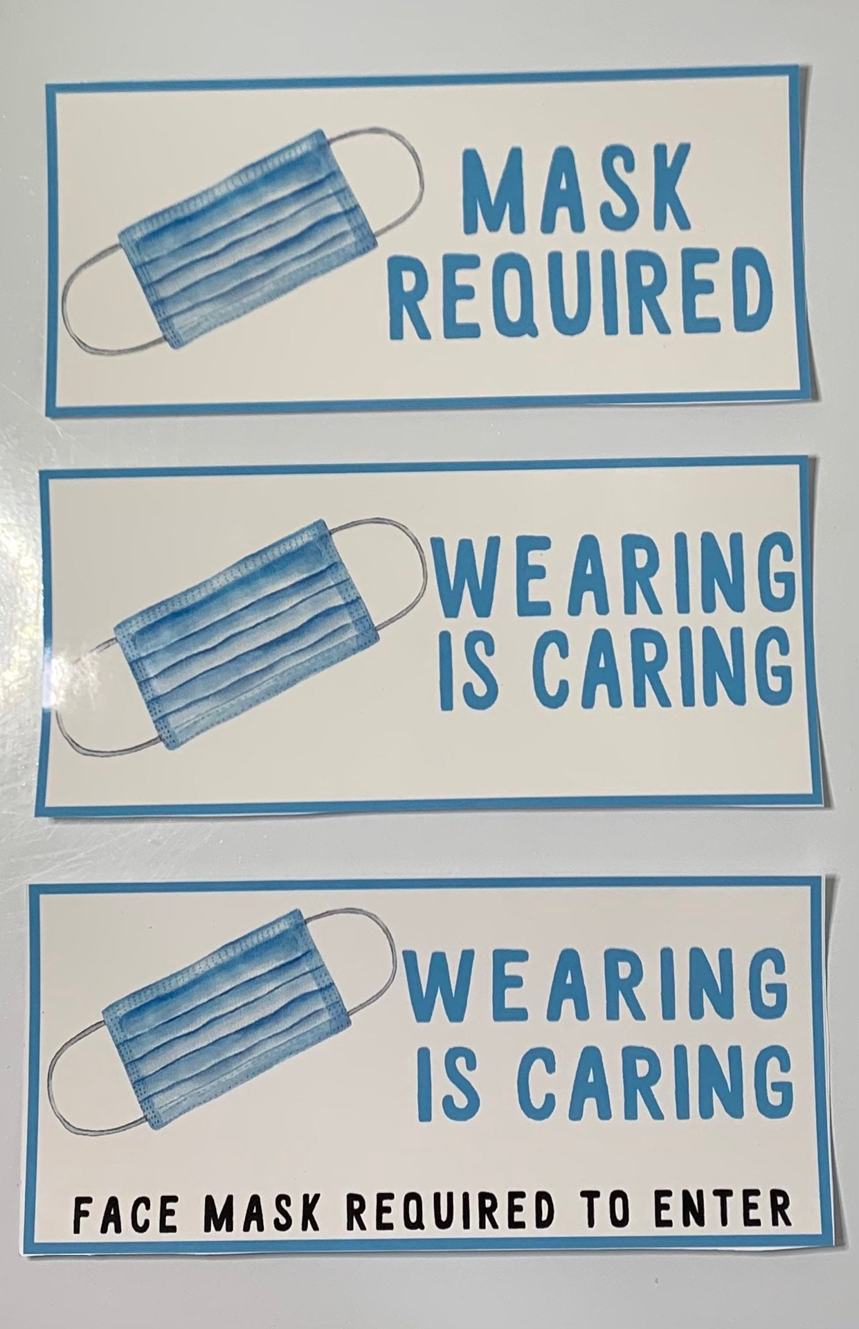 Wearing is Caring face mask required sticker covid sticker Etsy
