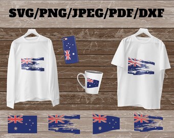 Austrailian flag svg, distressed flag svg, Australia flag clipart, torn flag svg, cricut silhouette – eps, dxf, png, pdf, svg – digital file