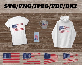 American flag svg, distressed flag svg, US flag clipart, US flag svg, USA flag, cricut silhouette – eps, dxf, png, pdf, svg – digital files