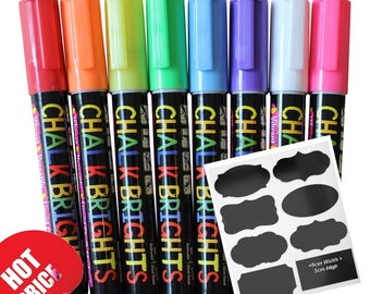 Liquid Chalk Markers 8 Colours Erasable Chalkboard Paint Marker White Board Ink Sealed Blackboard Bistro Wedding Boards Pen