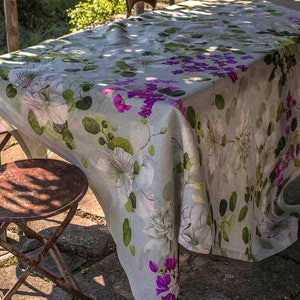 Italian tablecloth, floral tablecloth, 100% cotton, rustic style. For rectangular, round, oval table. New house gift idea. Made in Italy