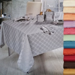 Square tablecloth. Stain-resistant tablecloth. No iron. Polyester tablecloth, no wrinkes, custom size, extra long. Italian tablecloth