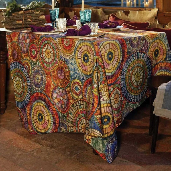 Italian tablecloth cotton, colorful strong fabric. Tablecloth rectangular, round,square. Autumn,fall tablecloth. New house gift idea