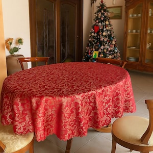 Lurex tablecloth. Christmas tablecloth. Tablecloth rectangular, square, oval, round. Christmas gift for home. Made in Italy