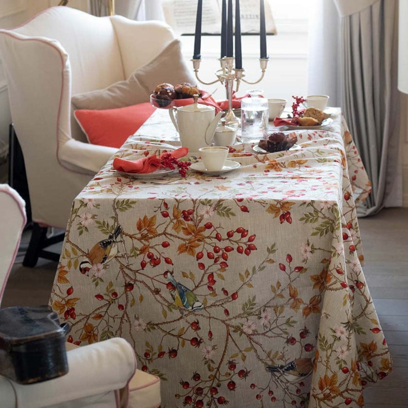 Italian tablecloth cotton, colorful strong fabric. Tablecloth rectangular. Tablecloth square. Fall tablecloth. Made in Italy zdjęcie 2