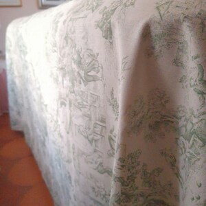 Funda de sofá de algodón Toile de Jouy | Manta para sofá de 2 o 3 plazas | Estilo provenzal shabby chic | Medidas personalizadas imagen 5