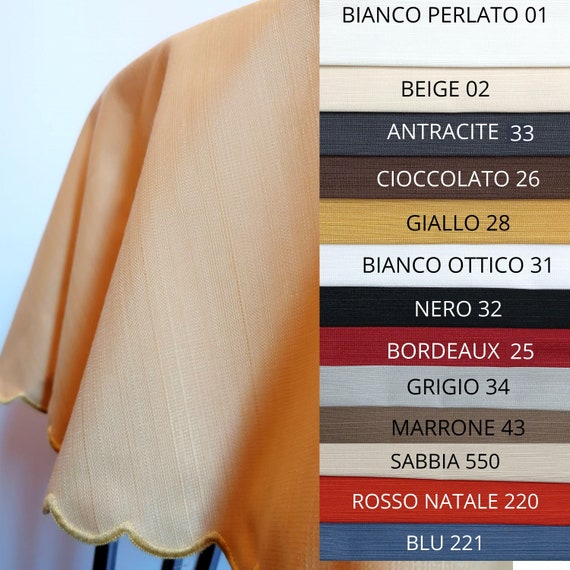 Tovaglia antimacchia tonda e ovale, "CANVAS", tovaglia no stiro, copritavolo, tovaglia su misura. Tessuto robusto antimacchia. Made in Italy