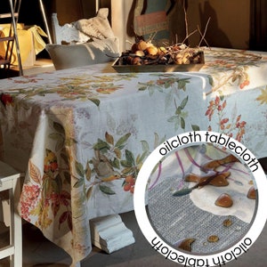 Oilcloth tablecloth. Waterproof tablecloth. Stain resistant tablecloth,floral outdoor tablecloth,custom tablecloth