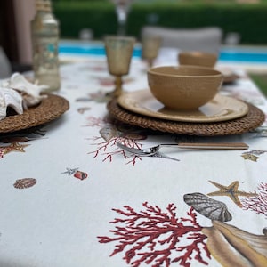 Mantel de algodón con varios estampados, 100 % algodón resistente, hecho a medida, redondo, ovalado, cuadrado o rectangular. Ideal para regalar. Hecho en Italia.