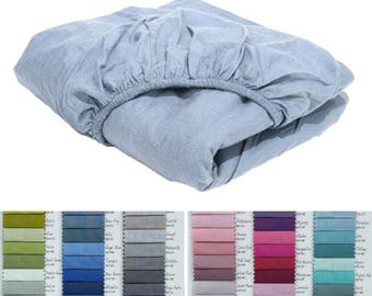 Fitted sheet in pure cotton. Any size available upon request. Handcrafted product. Made in Italy.
