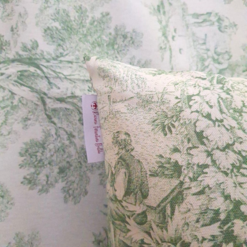 Funda de sofá de algodón Toile de Jouy | Manta para sofá de 2 o 3 plazas | Estilo provenzal shabby chic | Medidas personalizadas imagen 8