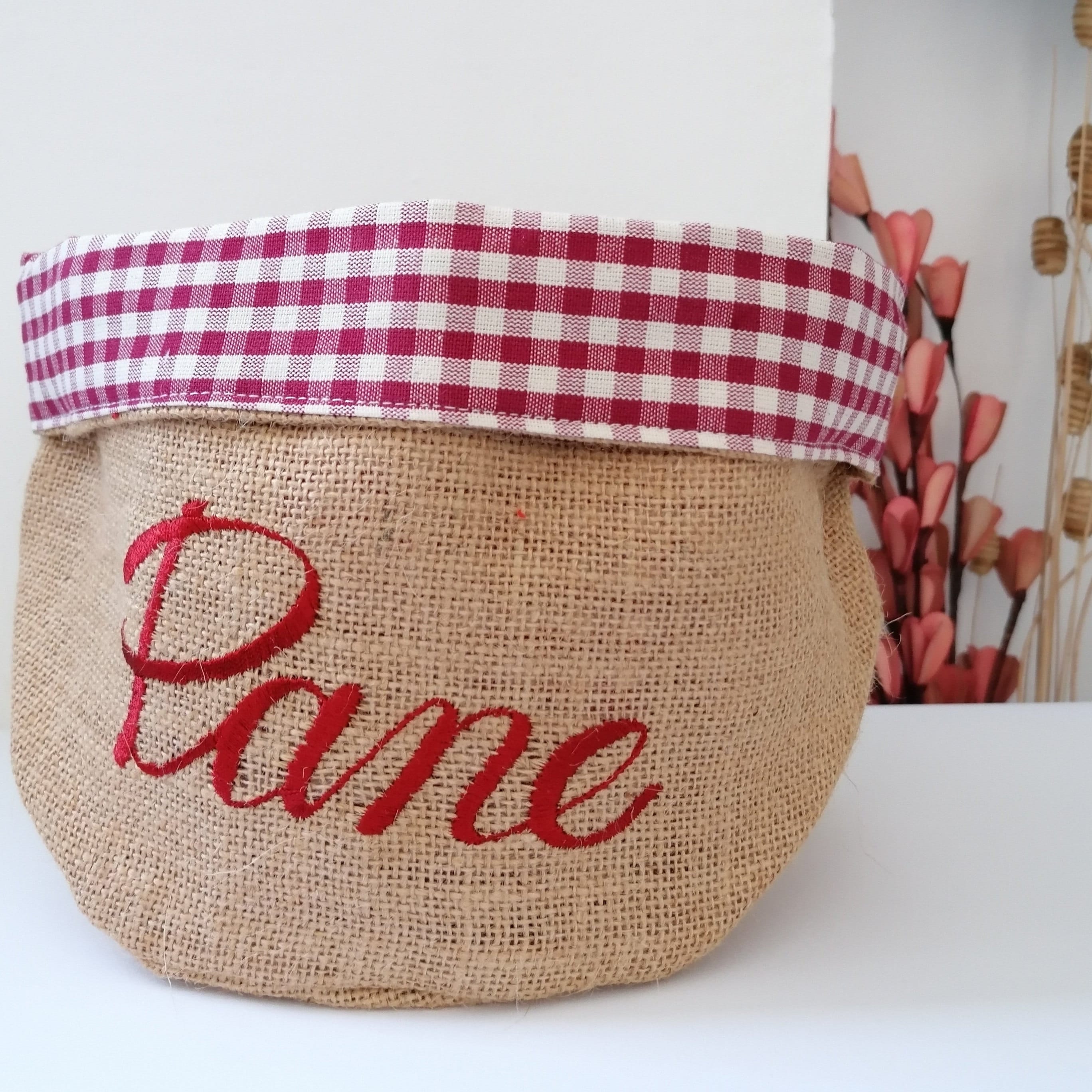 Italian bread basket jute and cotton. Original gift idea Etsy