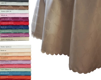 Schmutzabweisende runde und ovale Tischdecke, Design FIOCCO, bügelfreie Tischdecke, Tischdecke nach Maß. Hergestellt in Italien