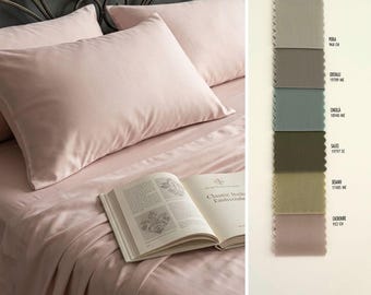 Juego de sábanas 100% modal lyocell. Textura sedosa. Disponible en cualquier tamaño bajo pedido. Hecho a mano. Natural. Fabricado en Italia.