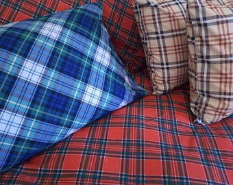 Tartan duvet cover cotton 100% with pillowcases. Custom size. Plaid duvet cover. Italian custom duvet cover. Tartan fabric. Made in Italy