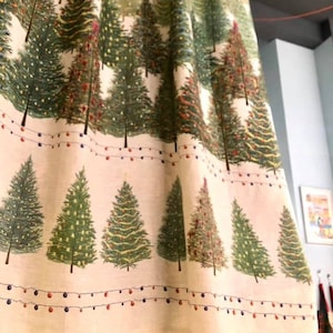 Christmas tablecloth 100% linen. cm 140x170 / 55x67. Linen tablecloth. Festive tablecloth, Christmas gift idea. Italian tablecloth image 3