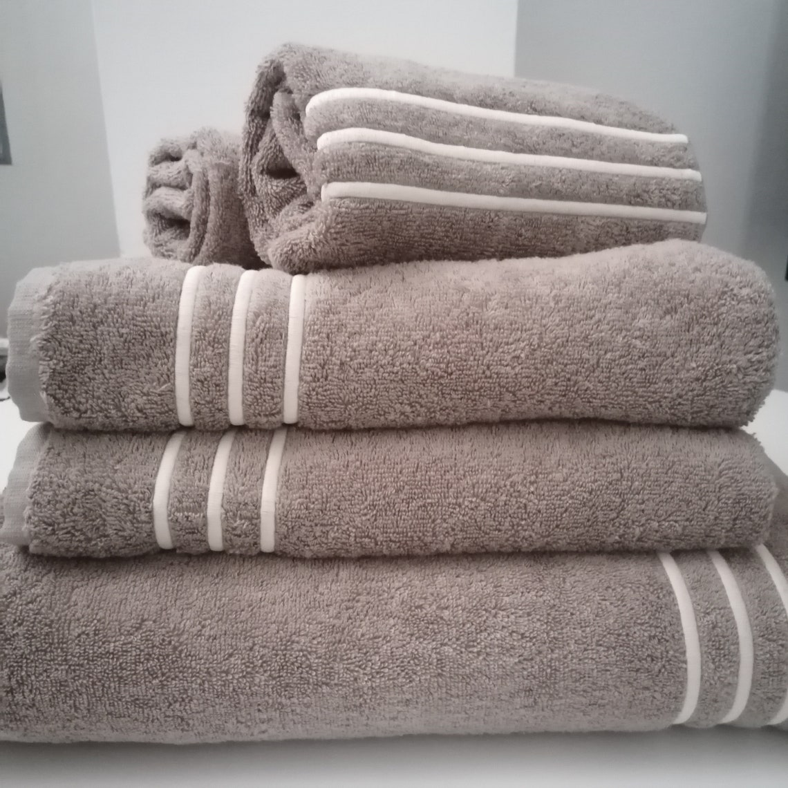 Luxury towels set embroidered bath towel set of 5 pieces Etsy