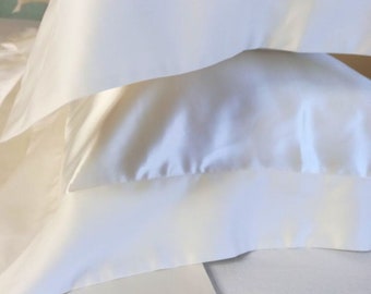 Custom silk and sateen bedding. Made in Italy. Custom size.