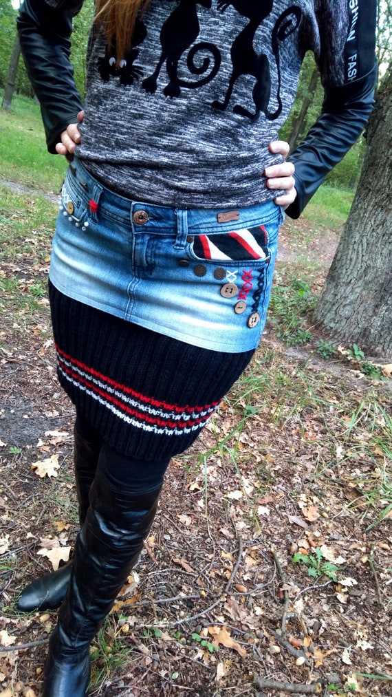 denim ladies skirts