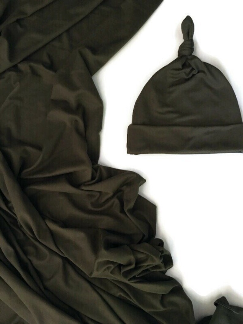 olive green swaddle set