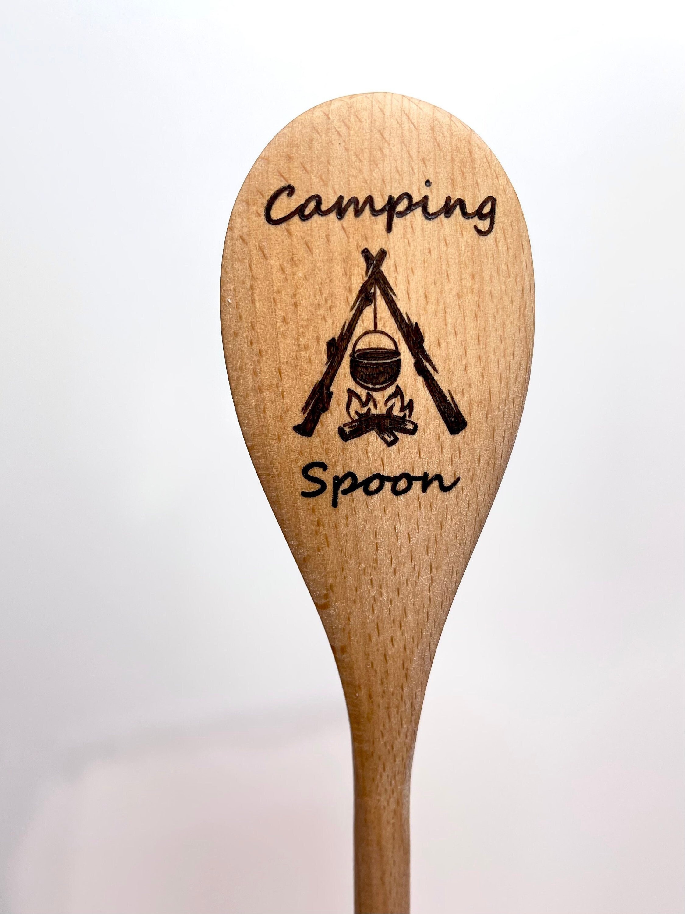 cuillère de camping cuillère en bois brûlée à la main