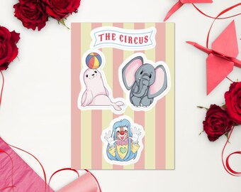 Hoja de pegatinas del circo