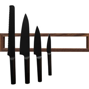 Walnut Magnetic Knife Holder: Minimalist Kitchen Rack