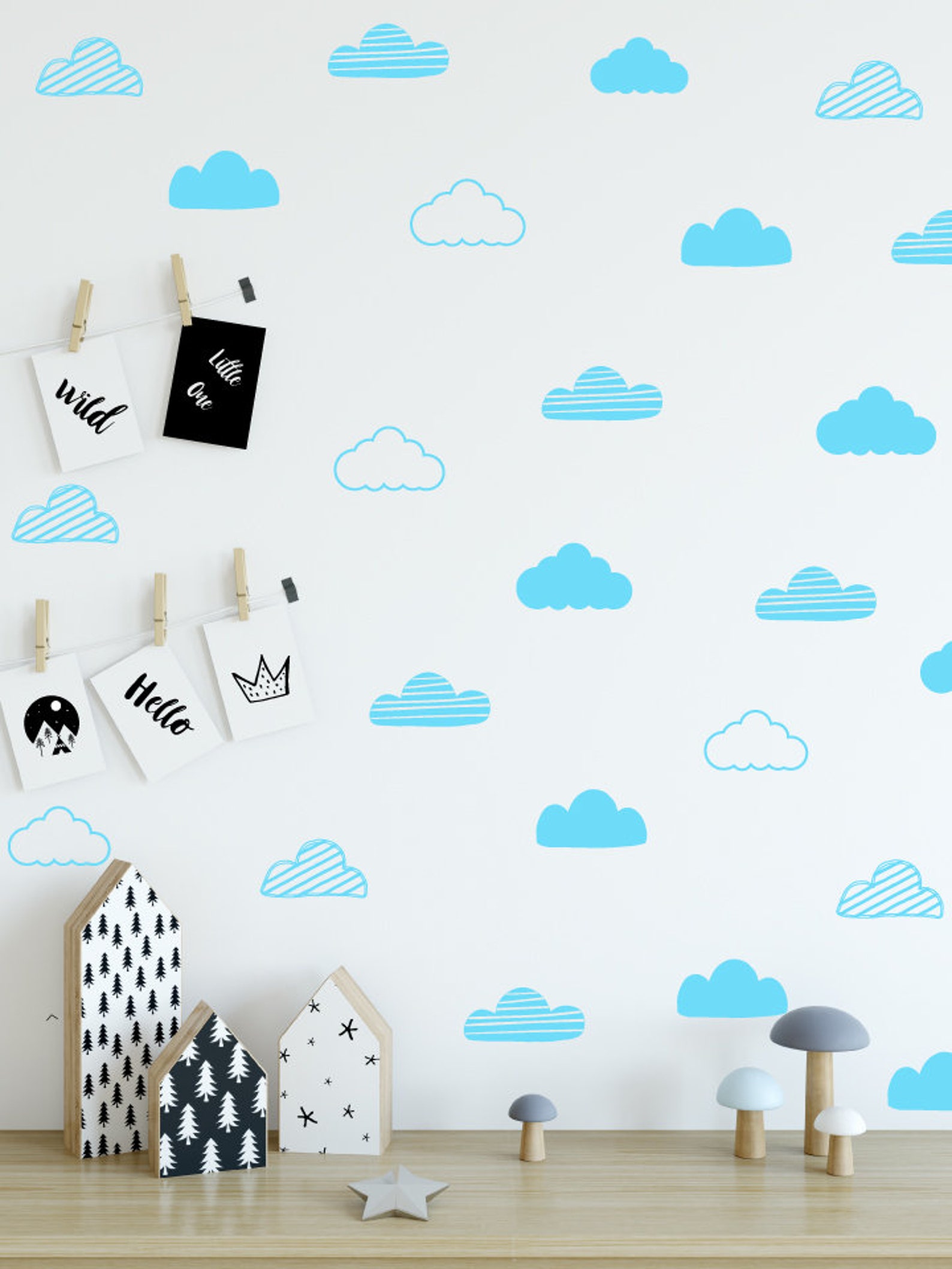 Cloud wall decals for nursery wall decor kids room Cloud Etsy