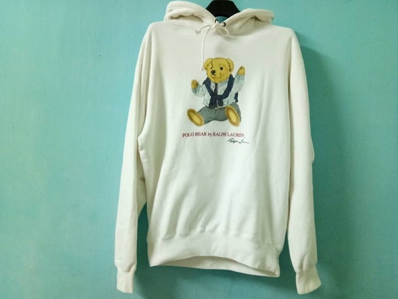 Vintage!!Rare!!! Polo Ralph Lauren Polo Bear Hoodi