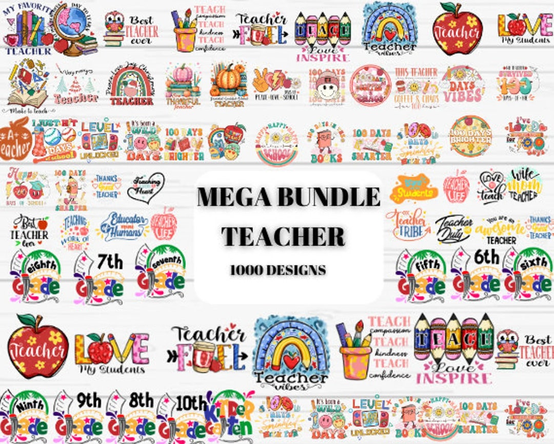 1000 Teacher SVG Bundle, Svg Files for Cricut, Silhouette Cut Files ...