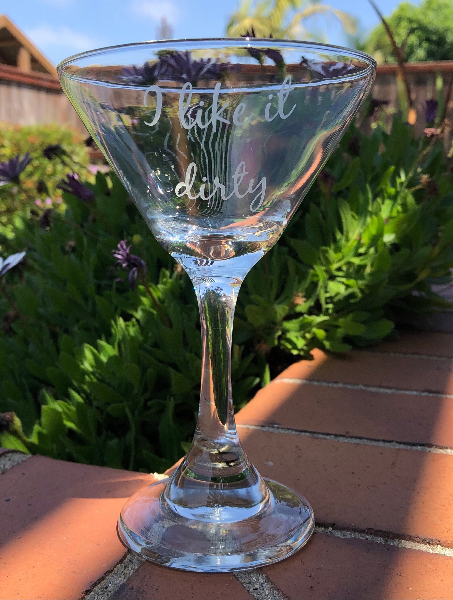Custom Etched Martini Glass Sandblasted Glass Personalized Etsy