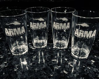 Custom Etched Pub Glass, Custom Etched Pint Glass, Sandblasted Glass, Personalized Glasses