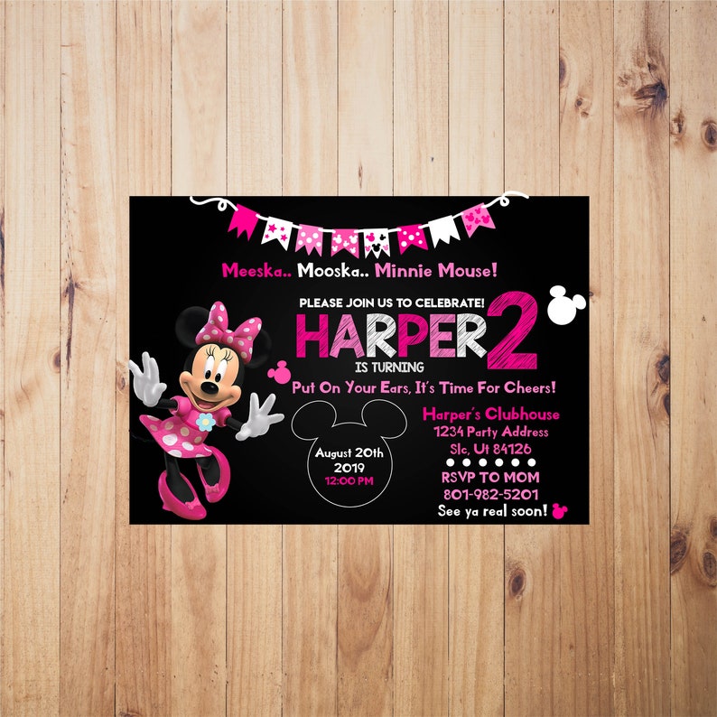 Minnie Mouse Invitation Minnie Mouse Birthday Invitation Minnie Mouse Theme Minnie Mouse Printable Minnie Mouse Party Minnie Invite -