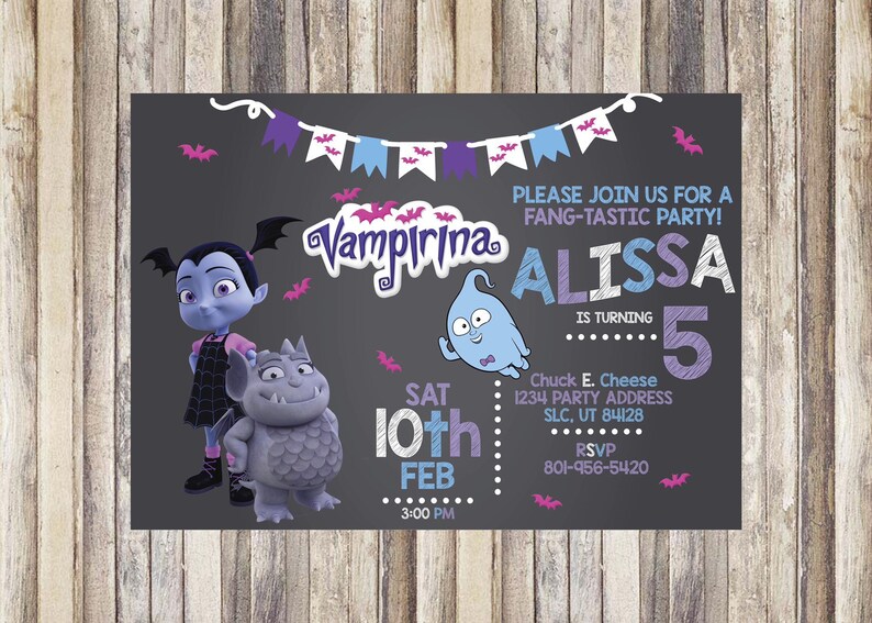 Vampirina Birthday Invitation Vampirina Invitation Vampirina Theme Personalized Vampirina Invitation Diy Printed Vampirina -