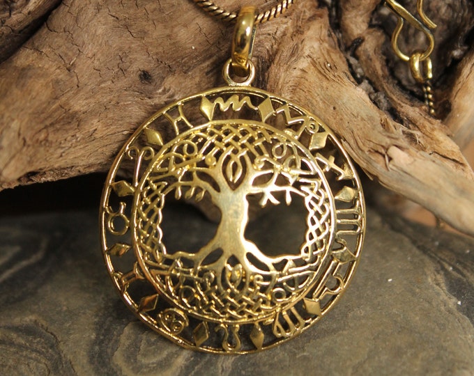 Brass tree of life Necklace, Boho Necklace, Tribal Necklace, Gypsy Necklace