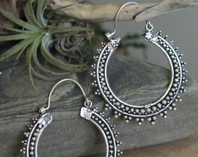 Brass Tribal Earring , Hoop EarringBoho Earring , Tribal Earring , Gypsy Earring