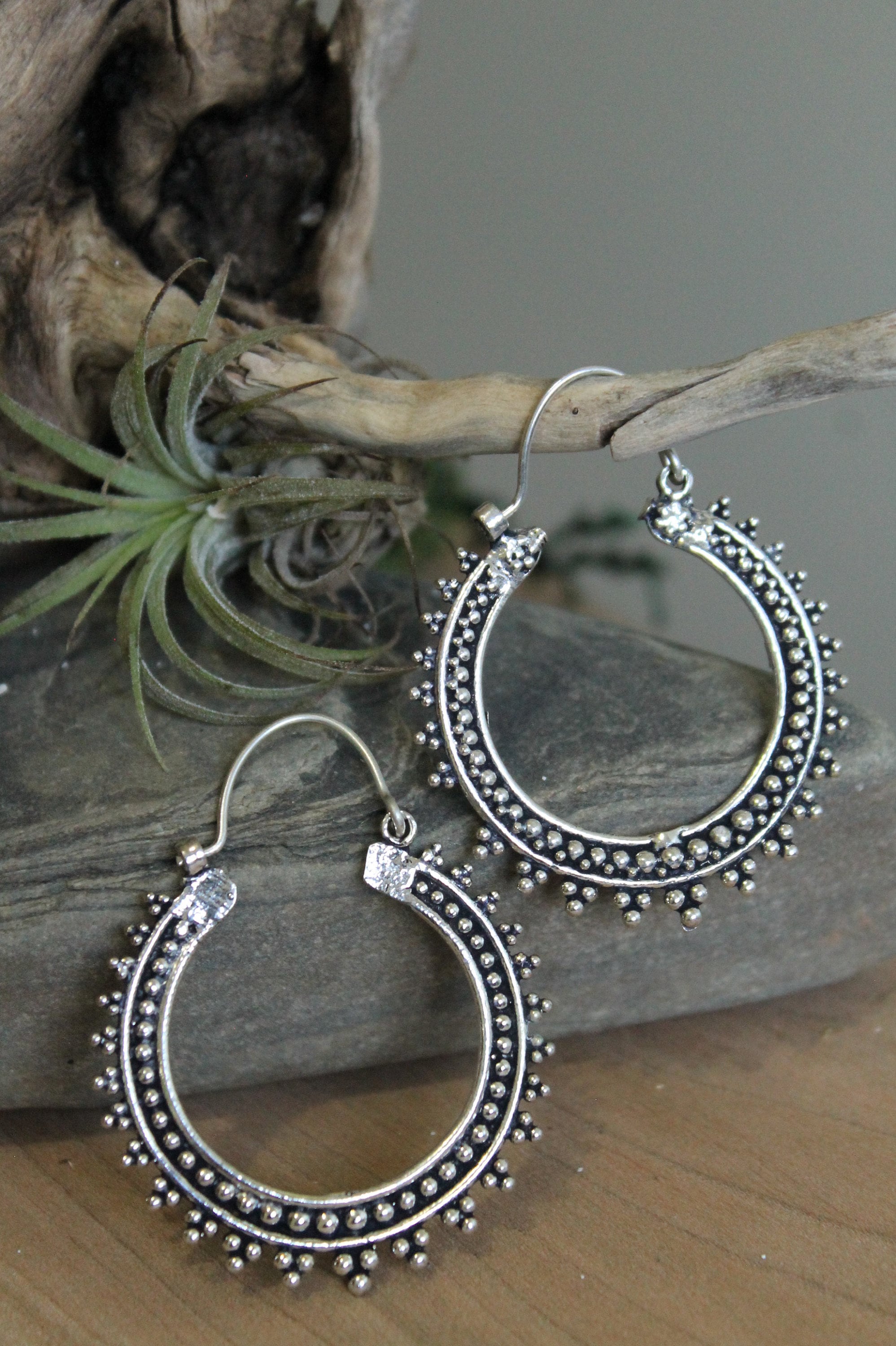 Brass Tribal Earring , Hoop EarringBoho Earring , Tribal Earring