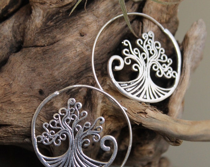 Brass tree of life earring , Boho Earring , Tribal Earring , Gypsy Earring