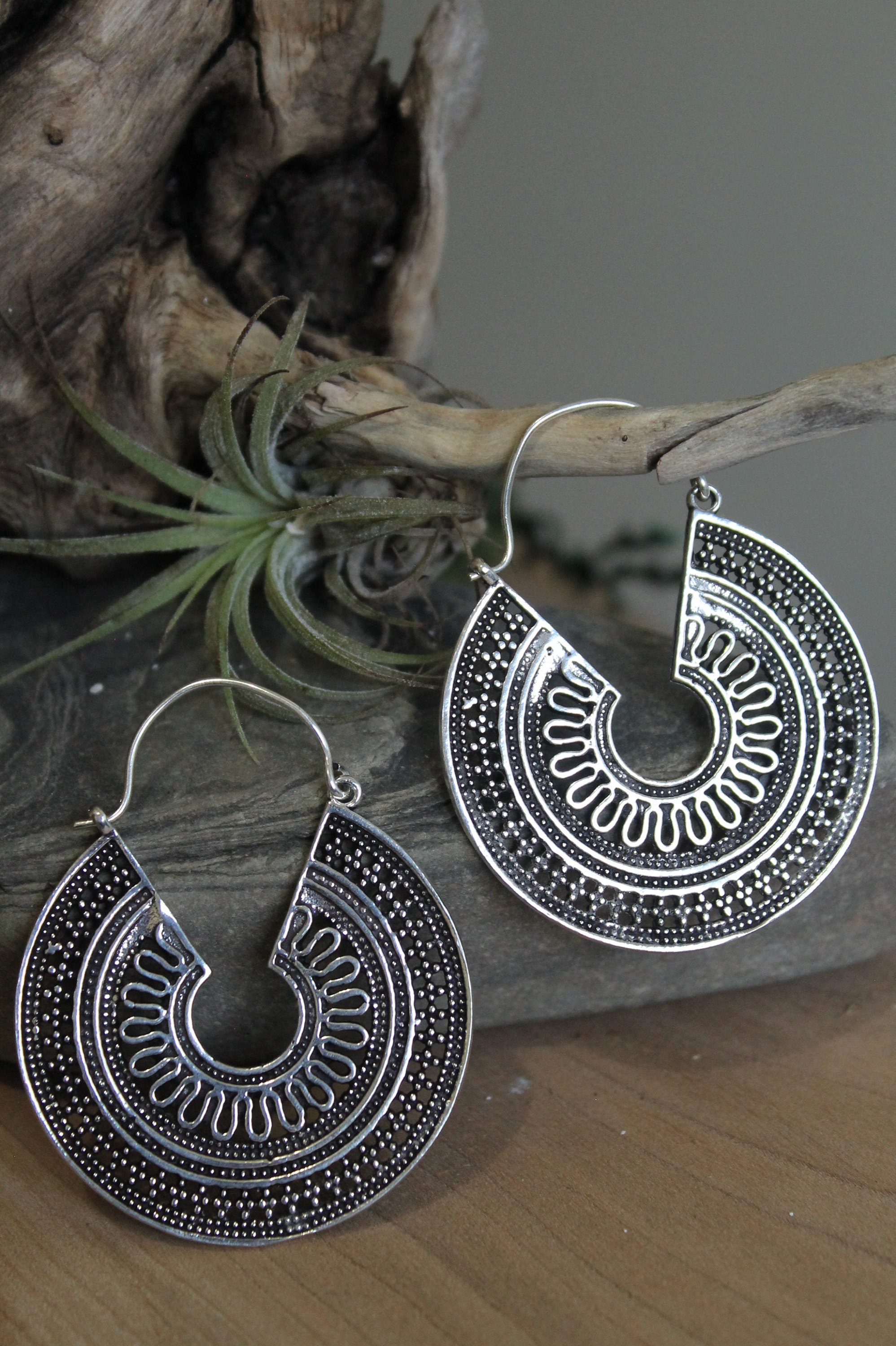 large tribal hoop earrings